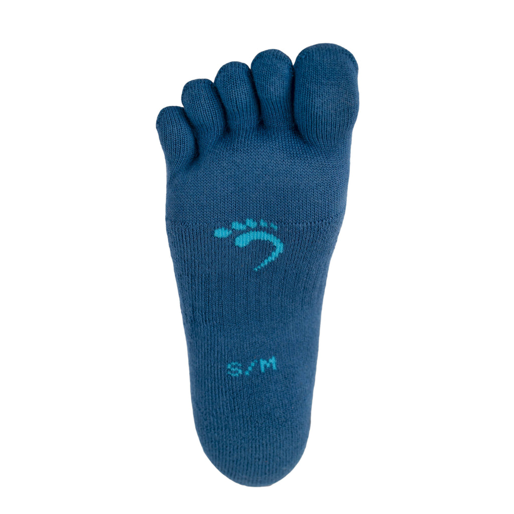 Blue crew cut bamboo sweat absorbing socks by Serasox